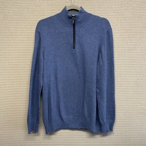 Filippo Riberti Quarter Zip‎ Men L Cashmere Merino Wool Italy Sophisticated